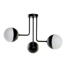 Lampadario DKD Home Decor LA-181950 Cristallo Nero Metallo Bianco 220 V 50 W Moderno Palle (61 x 58 x 46 cm)    