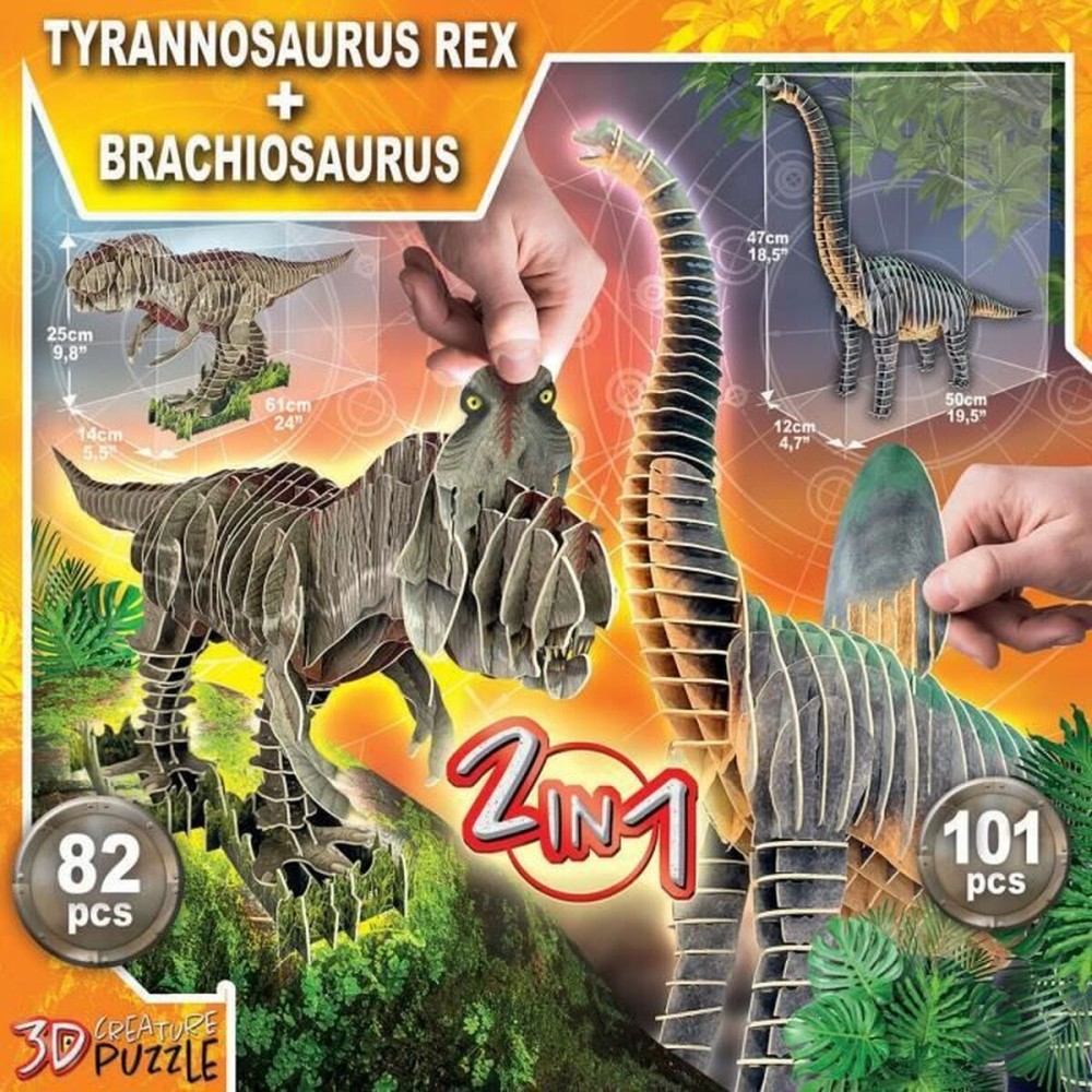 Puzzle 3D Educa Puzzle x 2 Dinosauri    