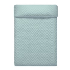 Trapunta Reversibile HappyFriday Basic Arista Blu Marino Menta 270 x 260 cm    