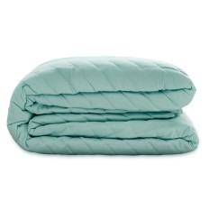 Trapunta Reversibile HappyFriday Basic Arista Blu Marino Menta 270 x 260 cm    