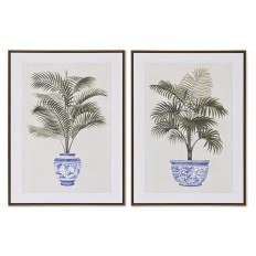 Quadro Home ESPRIT Palme Coloniale 60 x 4 x 80 cm (2 Unità)    