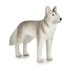 Decorazione Natale 87 cm Cane Grigio Bianco Sintetico    