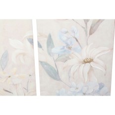 Quadro DKD Home Decor Fiori 55 x 3 x 135 cm Shabby Chic (3 Pezzi)    