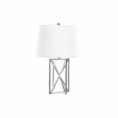 Lampada da tavolo DKD Home Decor Bianco Argento Poliestere Metallo 220 V 50 W (38 x 38 x 58 cm)    