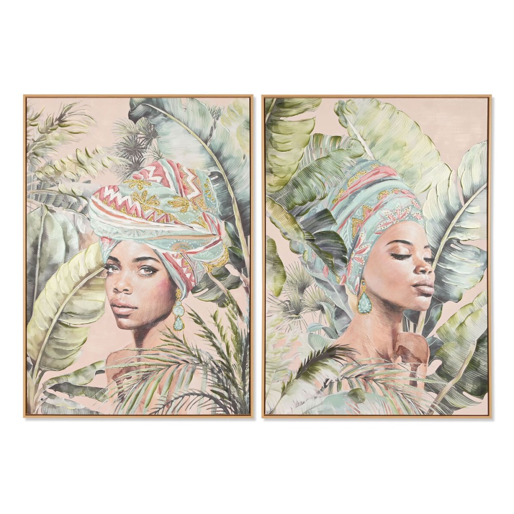 Quadro Home ESPRIT Coloniale Africana 70 x 3,5 x 100 cm (2 Unità)    