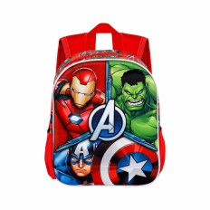 Zaino Scuola 3D The Avengers Karactermania Rosso 26 x 11 x 31 cm    