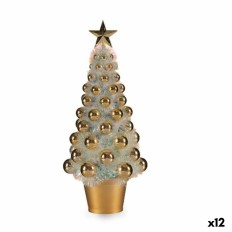 Statua Decorativa Albero di Natale Dorato polipropilene PET 16 x 37,5 x 16 cm (12 Unità)    