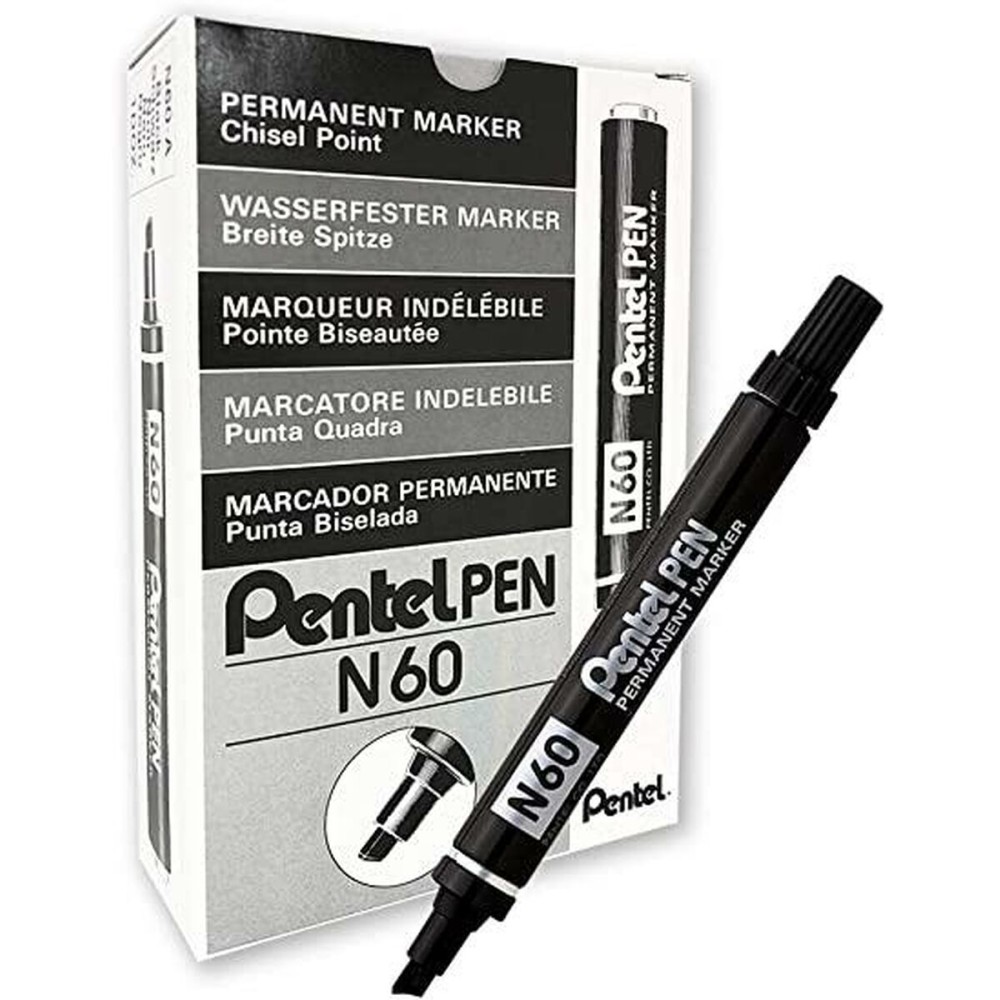 Marcatore permanente Pentel N60 Nero 12 Pezzi    