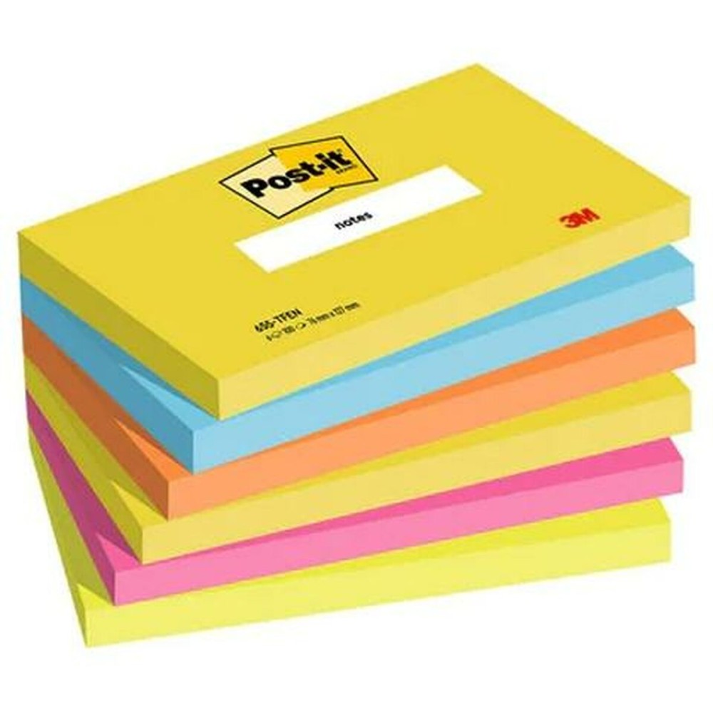 Note Adesive Post-it ENERGETIC Multicolore 7,6 X 12,7 cm 6 Pezzi 76 x 127 mm    