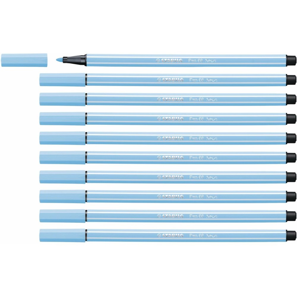 Pennarelli Stabilo Pen 68 Fluorescente Azzurro (10 Pezzi)    