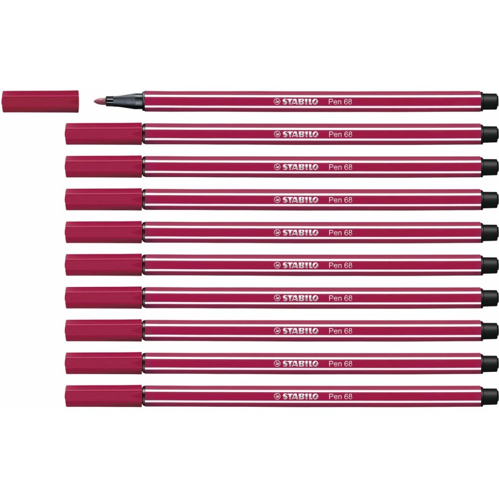 Pennarelli Stabilo Pen 68 Rosso Scuro (10 Pezzi)    