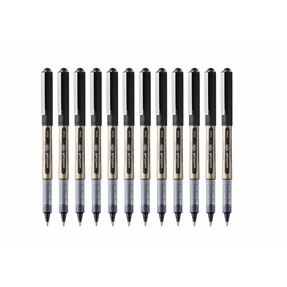 Penna a inchiostro liquido Uni-Ball Rollerball Eye Broad UB-150 Nero 1 mm (12 Pezzi)    