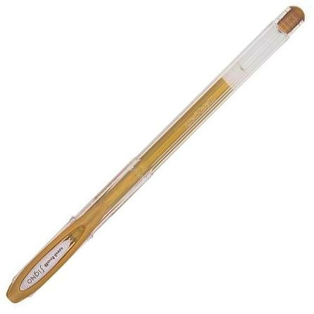 Penna a inchiostro liquido Uni-Ball Rollerball Signo Noble Dorato Metallizzato 0,5 mm (12 Pezzi)    