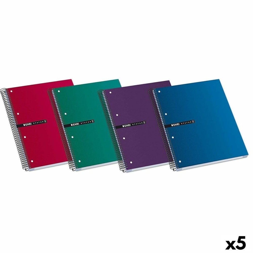 Quaderno ENRI Multicolore A4 160 fogli (5 Unità)    