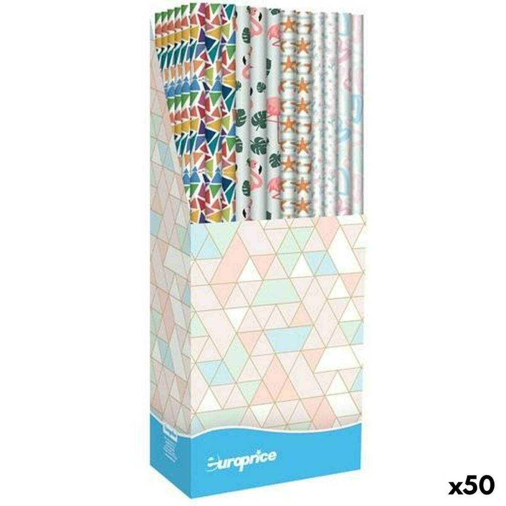 Carta Regalo Europrice Melody Multicolore Rotolo 70 x 200 cm (50 Unità)    