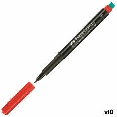 Marcatore permanente Faber-Castell Multimark 1523 M Rosso (10 Unità)    