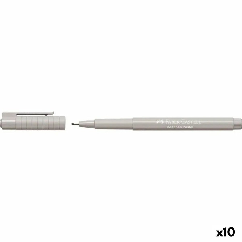 Marcatore permanente Faber-Castell Broadpen Pastel Grigio (10 Unità)    