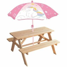 Tavolo da picnic Fun House    53 x 95 x 75 cm Ombrellone Unicorno    