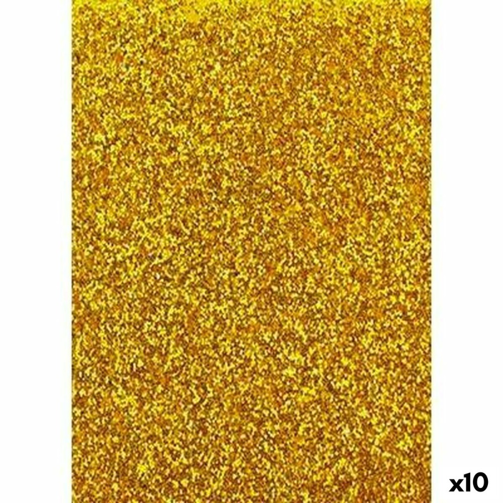 Carta Fama Glitter Gomma Eva Dorato 50 x 70 cm (10 Unità)    