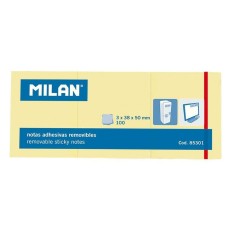 Note Adesive Milan 3 in 1 Giallo 38 x 50 mm (10 Unità)    