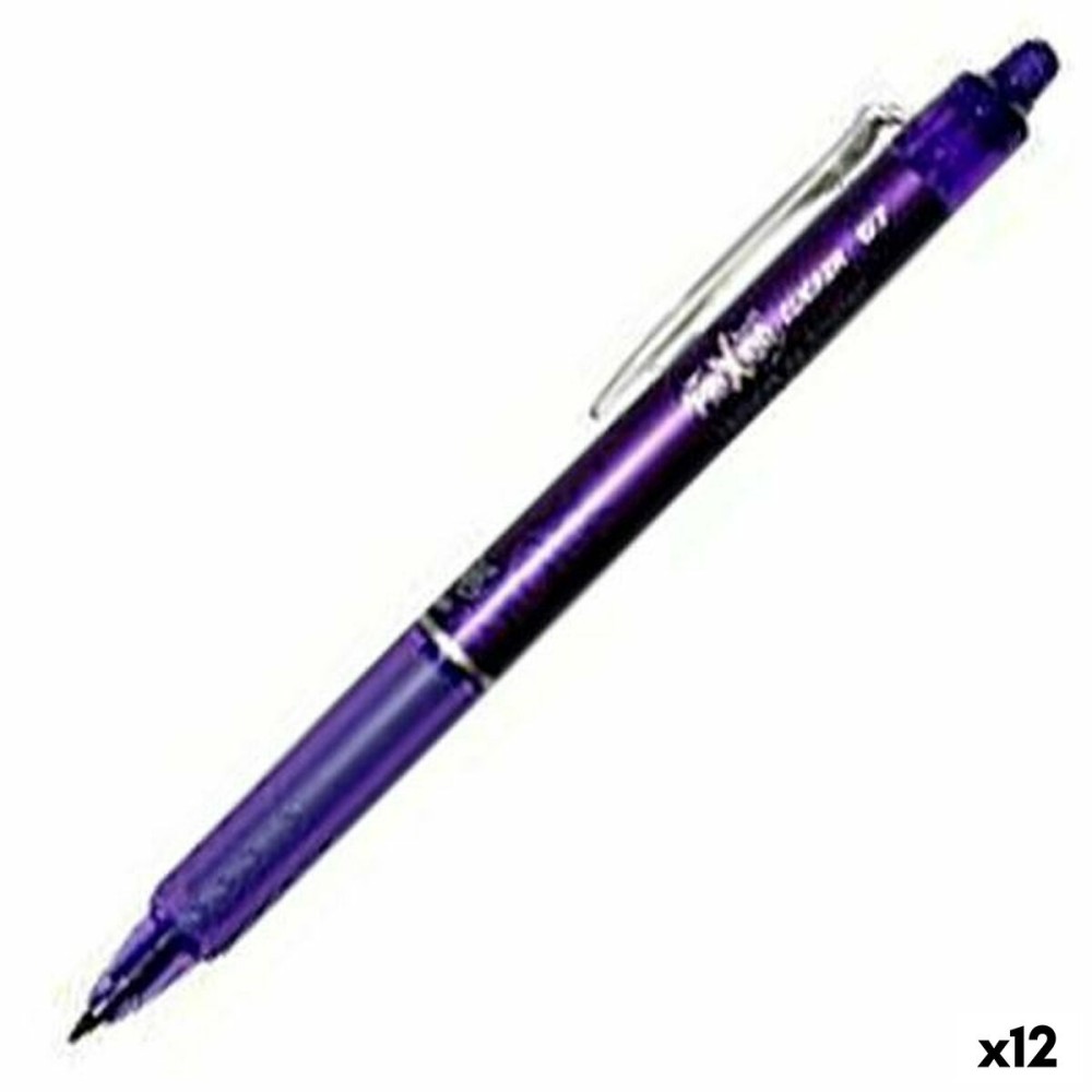 Penna Pilot Frixion Clicker Inchiostro cancellabile Violetta 0,4 mm 12 Unità    