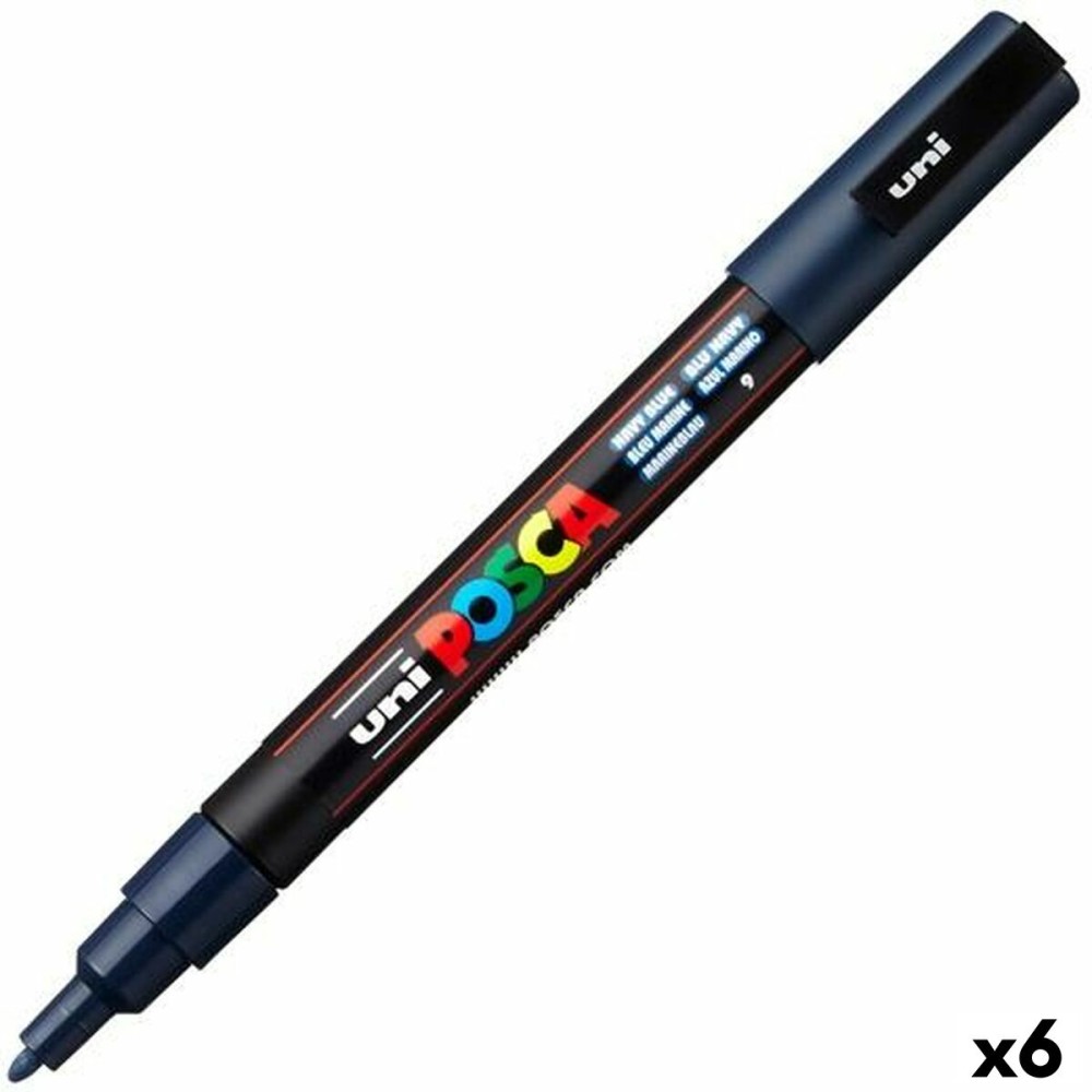 Pennarello POSCA PC-3M Blu Marino (6 Unità)    