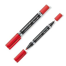 Marcatore permanente Staedtler Lumocolor 348 Doppia Rosso (10 Unità)    