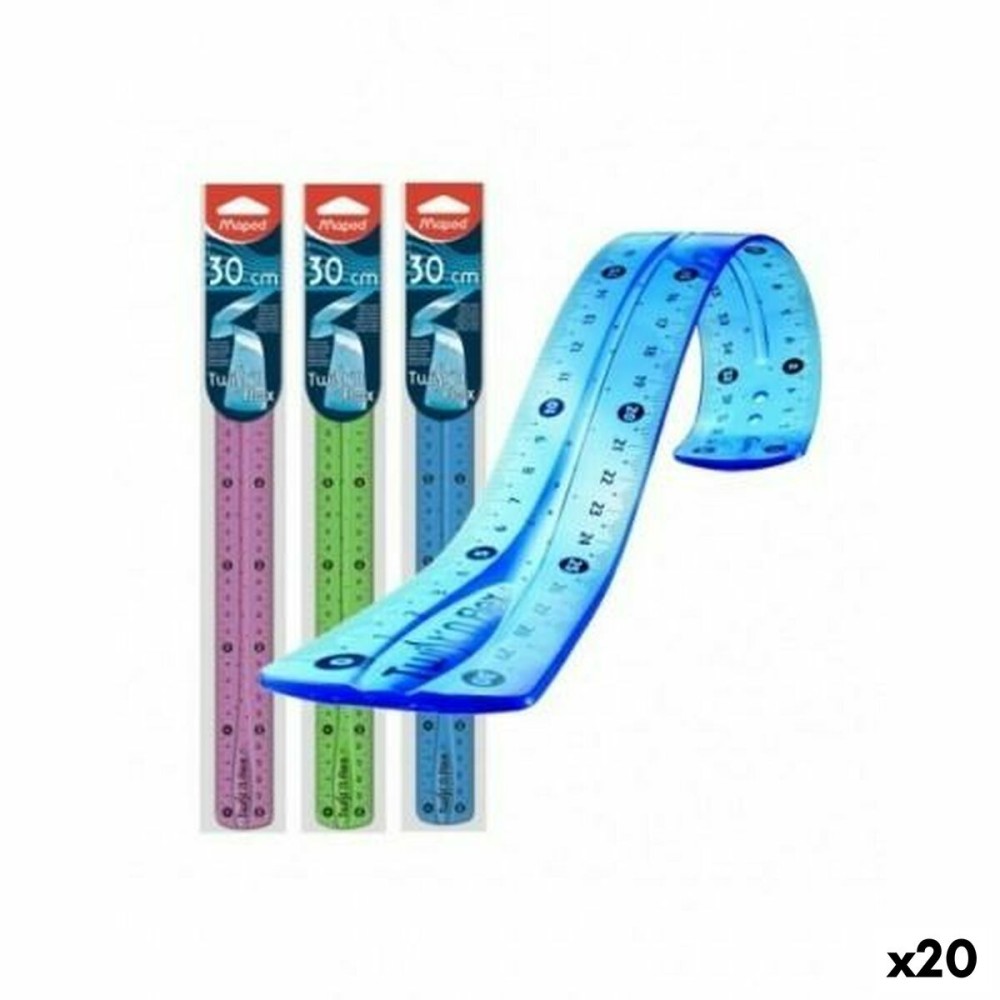 Seti di righelli Maped Twist'n Flex Multicolore 30 cm (20 Unità)    