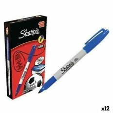 Marcatore permanente Sharpie Fine Point Azzurro (12 Unità)    