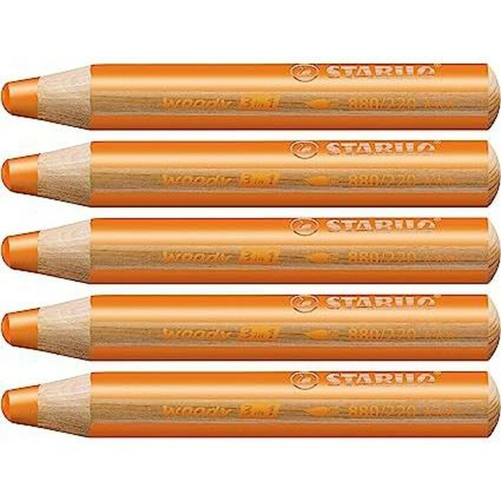 Matite colorate Stabilo Woody Arancio 3 in 1 (5 Unità)    