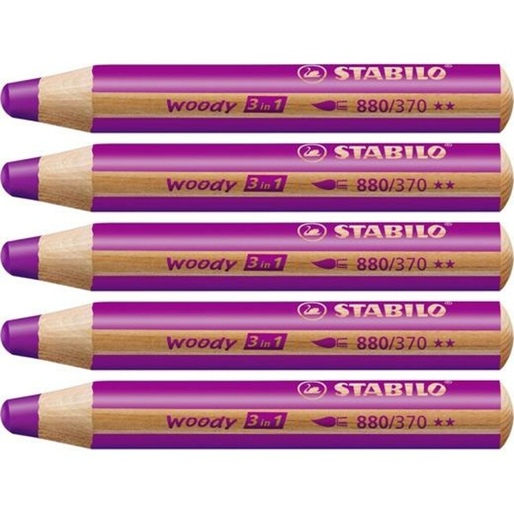 Matite colorate Stabilo Woody Lilla 3 in 1 (5 Unità)    