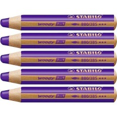 Matite colorate Stabilo Woody Violetta 3 in 1 (5 Unità)    