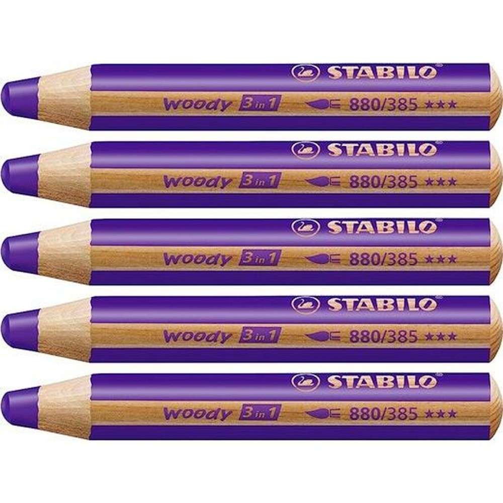 Matite colorate Stabilo Woody Violetta 3 in 1 (5 Unità)    