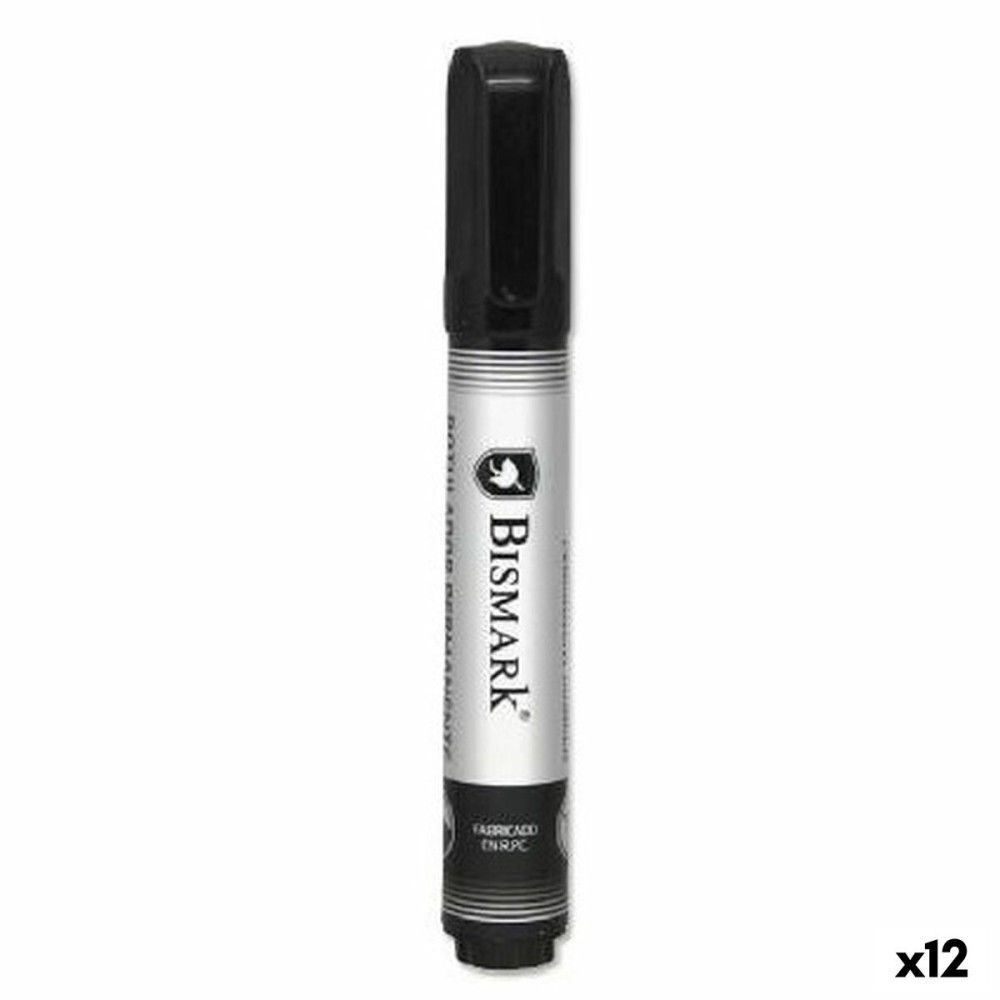 Marcatore permanente Bismark Nero 1,5 mm (12 Unità)    