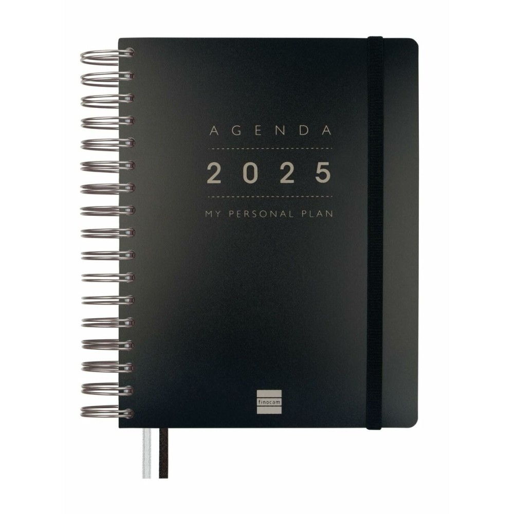 Agenda Finocam Tempus Nero Quarto 15,5 x 21,7 cm 2024-2025    