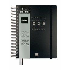 Agenda Finocam Tempus Nero Quarto 15,5 x 21,7 cm 2024-2025    