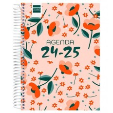 Agenda Finocam COOL 4º 1DP FLORAL Multicolore Quarto 15,5 x 21,2 cm 2024-2025    