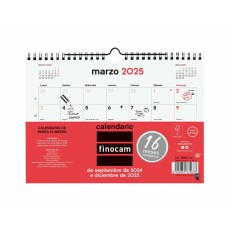 Calendario da parete Finocam Carta 2024-2025 21 x 15 cm 16 Mesi    