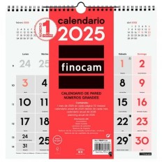 Calendario da parete Finocam Carta 2025 30 x 30 cm    