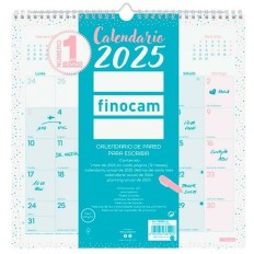 Calendario da parete Finocam CHIC Turchese Carta 2025 30 x 30 cm    