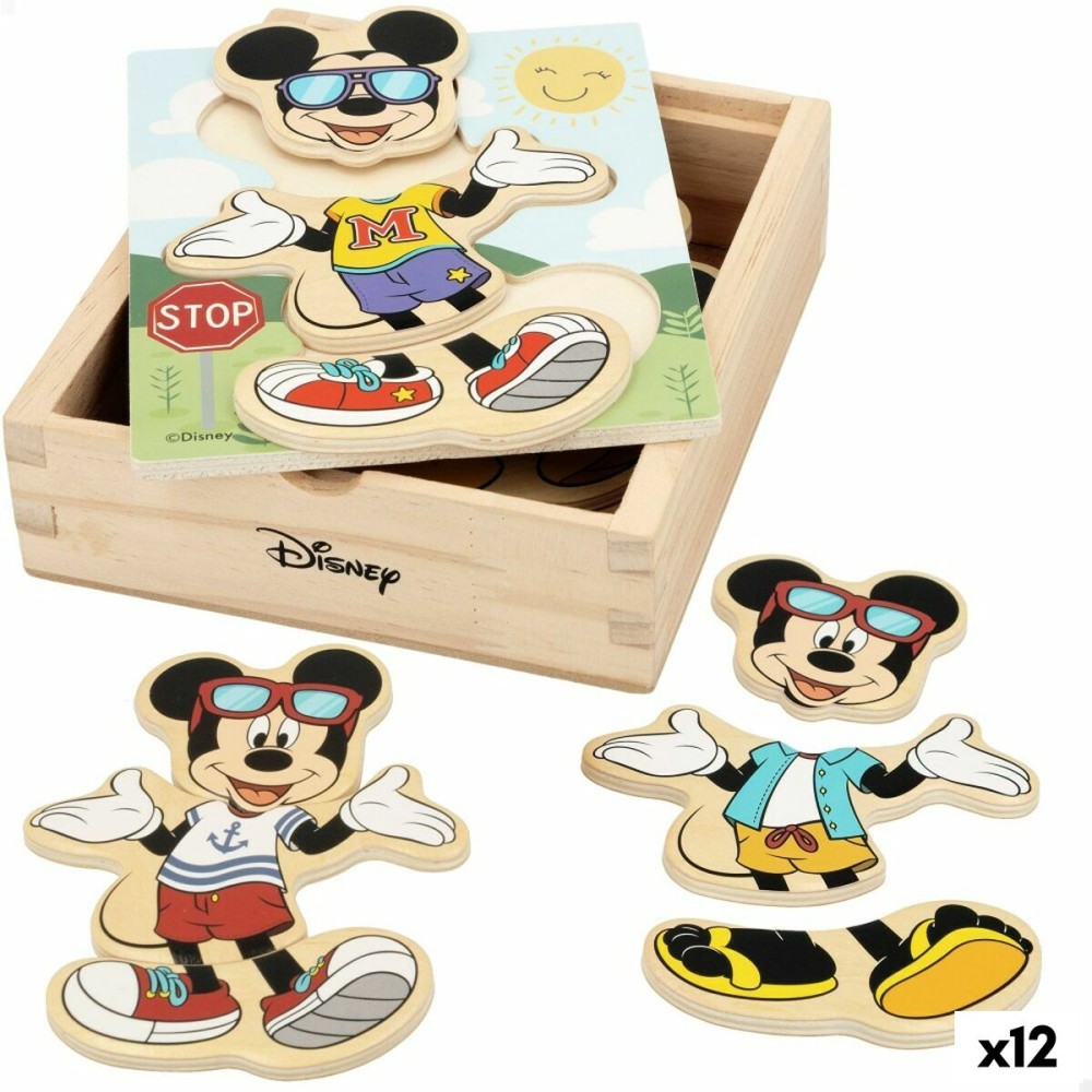 Puzzle di Legno per Bambini Disney + 2 Anni (12 Unità)    