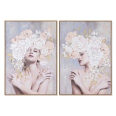 Quadro Home ESPRIT Fiori Moderno 70 x 3,5 x 100 cm (2 Unità)    