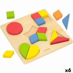 Puzzle di Legno per Bambini Woomax Forme + 12 Mesi 16 Pezzi (6 Unità)    