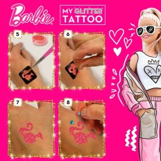 Tatuaggi Temporanei Barbie My Glitter Tattoo Porporina 20 Pezzi    