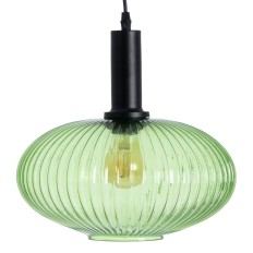 Lampadario Cristallo Metallo Verde 30 x 30 x 26 cm    