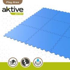 Puzzle per Bambini Aktive Azzurro 9 Pezzi Gomma Eva 50 x 0,4 x 50 cm (4 Unità)    