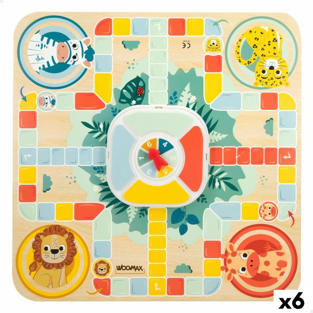 Tabellone per Parcheesi e Gioco dell'Oca Woomax Zookabee 30 x 3 x 30 cm Per bambini animali (6 Unità)    