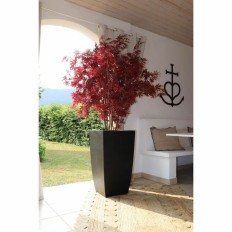 Vaso EDA Nero 43,5 x 43,5 x 78,2 cm Plastica Quadrato Moderno    