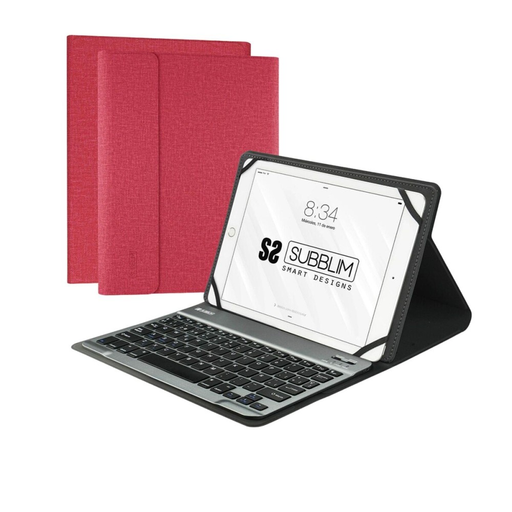 Custodia per Tablet e Tastiera Subblim SUB-KT2-BT0003 10,1" Rosso Qwerty in Spagnolo QWERTY    