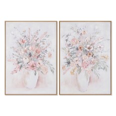 Quadro Home ESPRIT Shabby Chic Vaso 70 x 3,5 x 100 cm (2 Unità)    